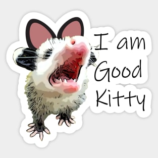 Good Kitty Opossum Sticker